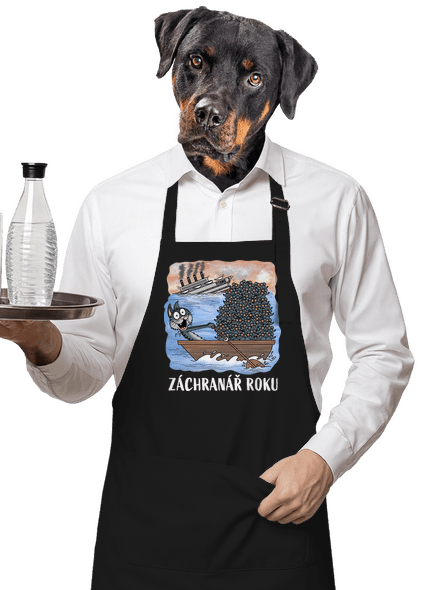 Záchranář roku zástěra Black