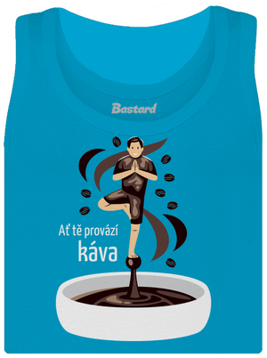 Káva provází dámské tílko klasické Blue Atol