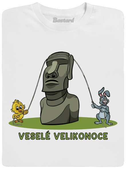 Velikonoční Moai pánské dlouhý rukáv White
