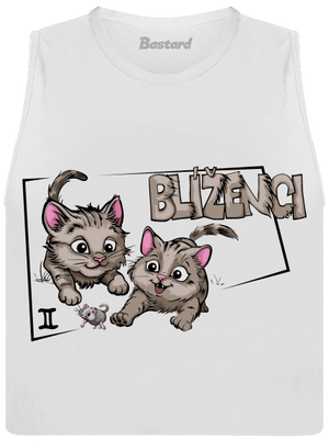 Kočičí horoskop: Blíženci dámské tílko volné White