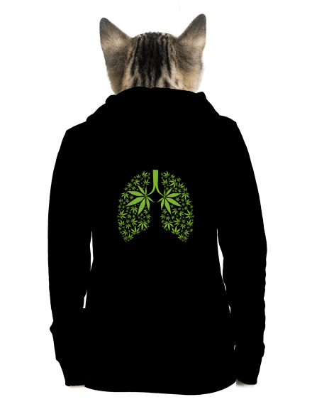 Ganja plíce dámská mikina na zip Black