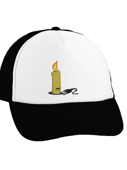 USB svíčka kšiltovka truckerka Black cap