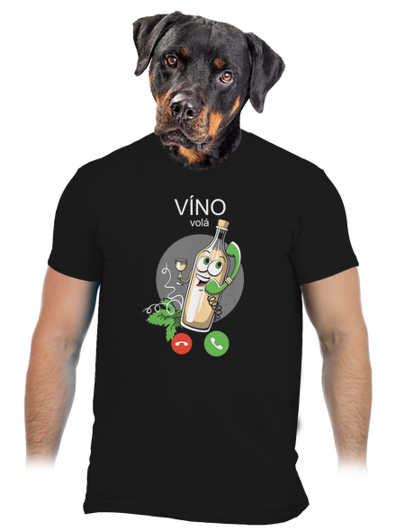 Bílé víno volá pánské tričko Black