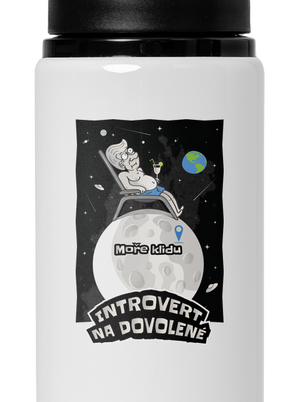 Introvert na dovolené lahev na vodu White