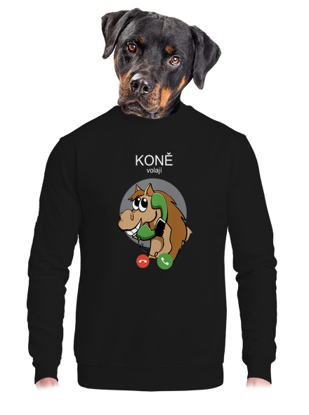 Koně volají unisex mikina bez kapuce Black