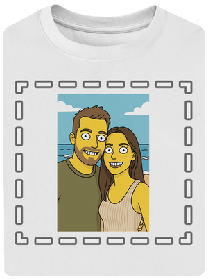 Simpsonovi z vlastní fotky unisex tričko oversized White