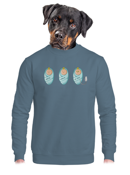 AI baby unisex mikina bez kapuce Nordic Blue