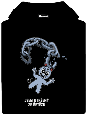 Utržený ze řetězu pánská mikina klokanka Black