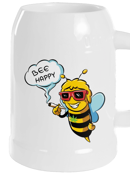 Bee happy půllitr White