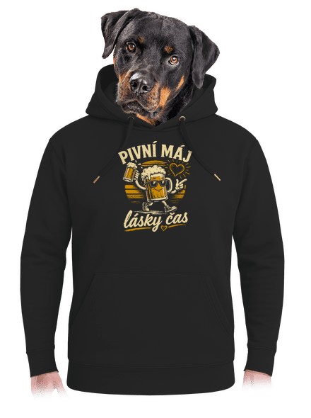 Pivní máj unisex mikina premium Dark Black