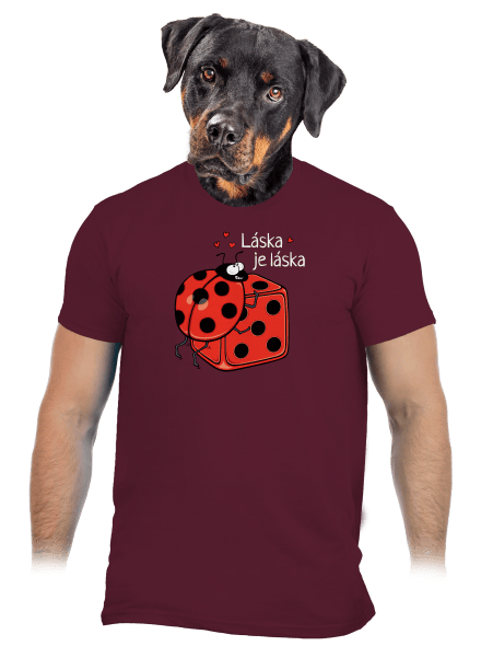 Láska je láska pánské tričko Burgundy