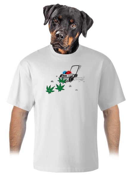 Ganja krize unisex tričko oversized White