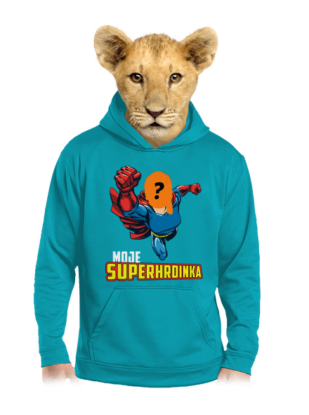 Moje superhrdinka dětská mikina klokanka Hawaiian Blue