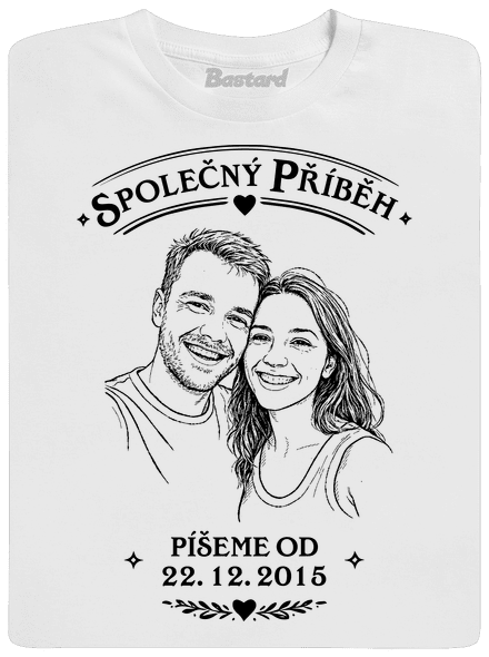 Společný příběh z vlastní fotky pánské dlouhý rukáv White