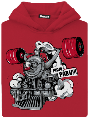 Lokomotiva dětská mikina klokanka Fire Red