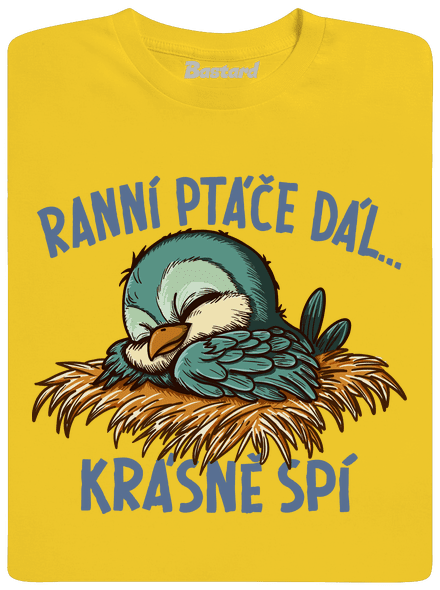 Ranní ptáče spí pánské tričko Gold