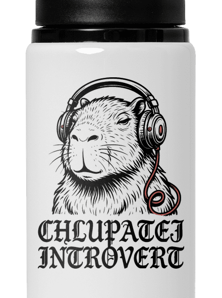 Chlupatej introvert lahev na vodu White