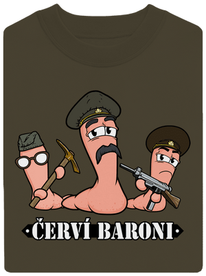 Červí baroni unisex mikina bez kapuce Urban Khaki