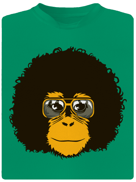 Retro opičák dětské sportovní tričko Kelly Green Mal