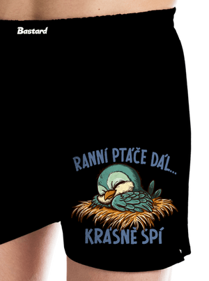 Ranní ptáče spí pánské trenky Black