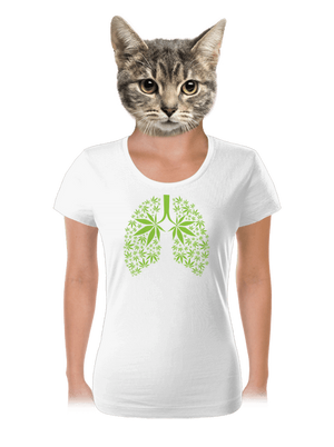 Ganja plíce dámské tričko White