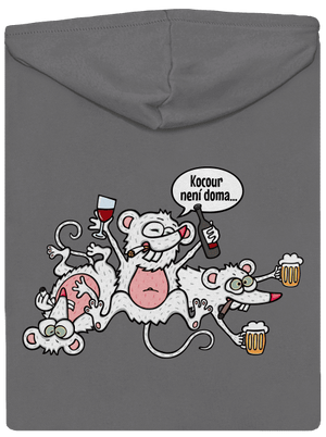 Kocour není doma dámská mikina na zip Steel Gray