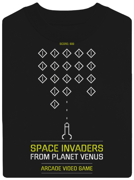 Space Invaders unisex mikina bez kapuce Black