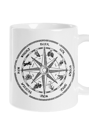 Alkoholický kompas klasický hrnek White