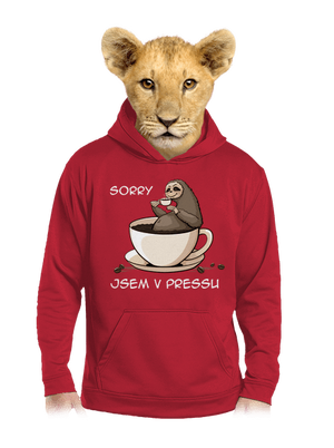 V pressu dětská mikina klokanka Fire Red