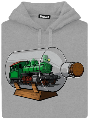 Lokomotiva v láhvi pánská mikina klokanka Light Melange