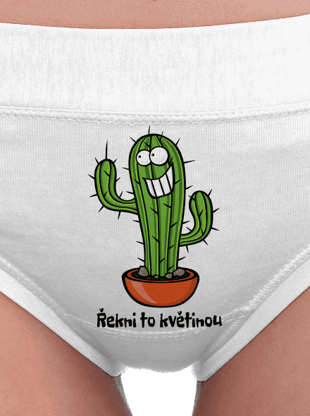 Řekni to květinou dámské kalhotky White