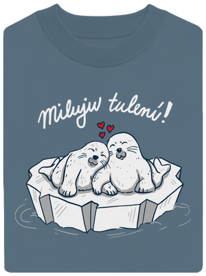 Miluju tulení unisex mikina bez kapuce Nordic Blue