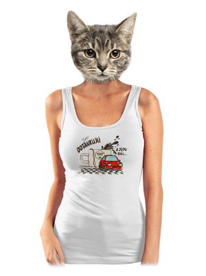 Dotankuju a jedu dámské tílko klasické White