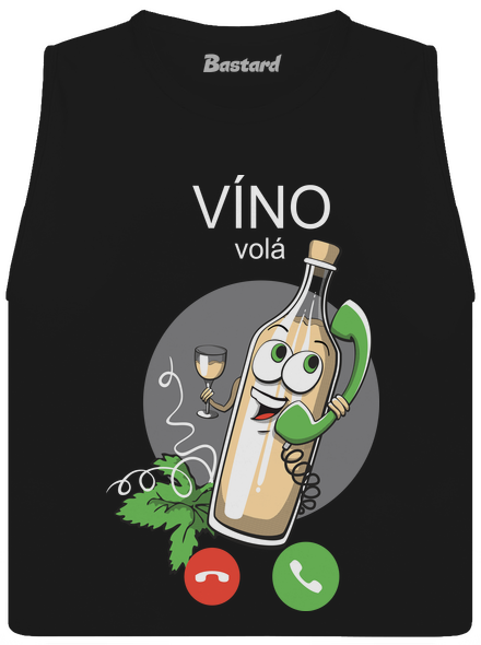 Bílé víno volá dámské tílko volné Black