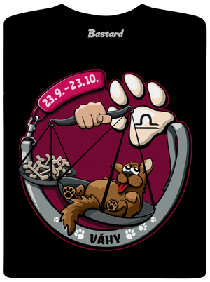 Psí horoskop: Váhy pánské dlouhý rukáv Black