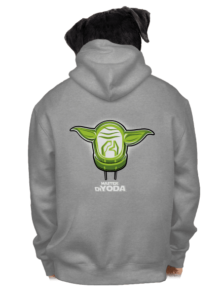 Mistr DiYoda pánská mikina na zip Light Melange