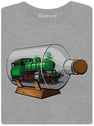 Lokomotiva v láhvi dámské tričko Dark Gray Melange