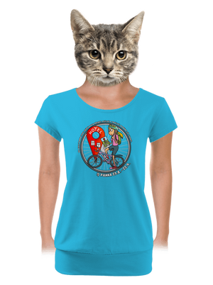 Cyklistický horoskop: Panna dámské tričko s lemem Blue Atol
