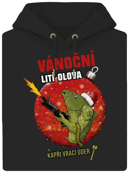 Vánoční lití olova unisex mikina premium Dark Black