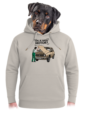 Kde je motor? unisex mikina premium Pastel Macchiato