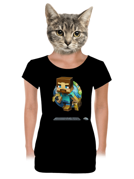 B17: Minecraft dámské tričko s lemem Black