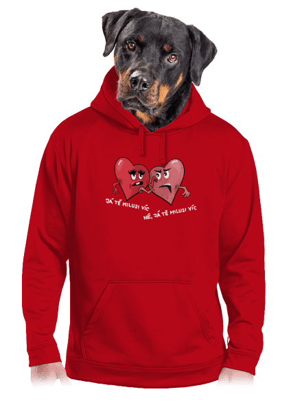 Srdíčka pánská mikina klokanka Red