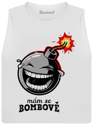 Mám se bombově dámské tílko volné White