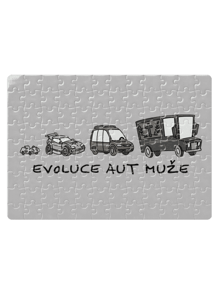Evoluce aut muže puzzle White