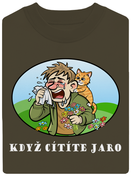 Cítíte jaro unisex mikina bez kapuce Urban Khaki