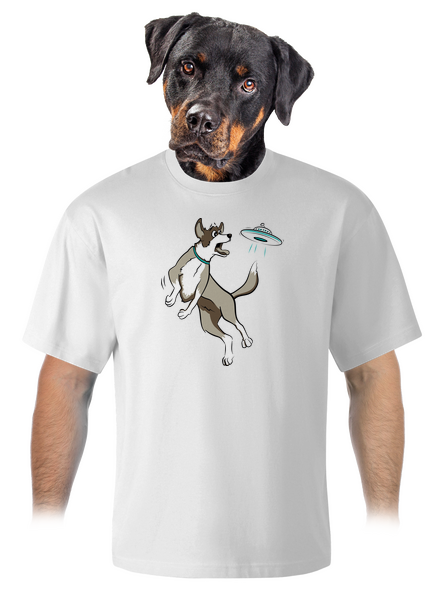 Létající talíř unisex tričko oversized White