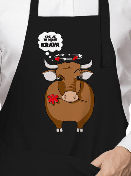 Kráva a bejk zástěra Black