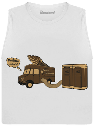 Točená čokoládová dámské tílko volné White