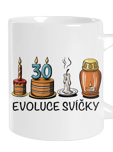Evoluce svíčky velký hrnek White