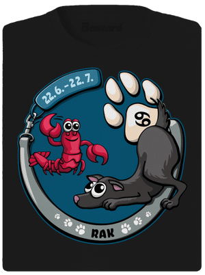 Psí horoskop: Rak dámské sportovní tričko Black